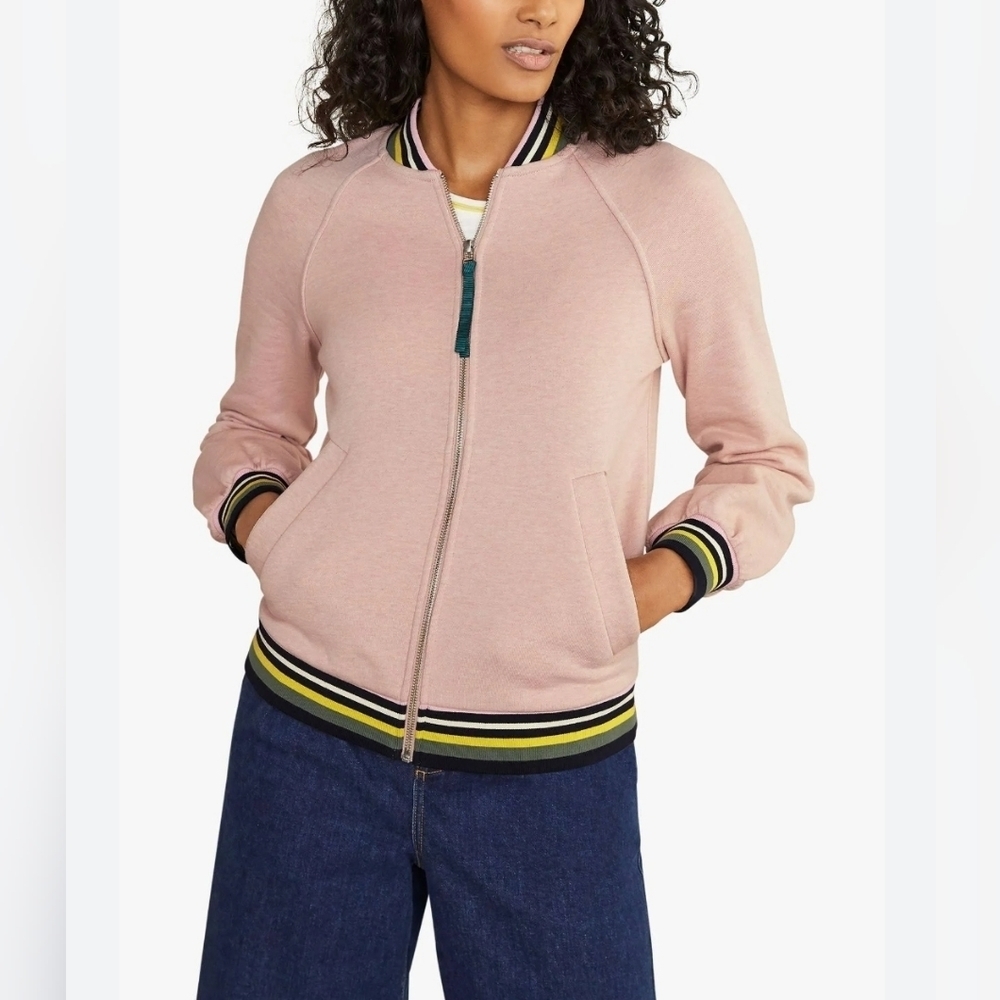 Boden Studley Jersey Cotton Powder Pink Jacket Size M